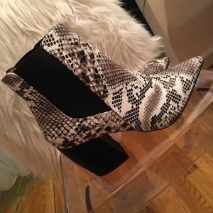 SOLD on Ⓜ️ercari Snake Skin Ankle Booties